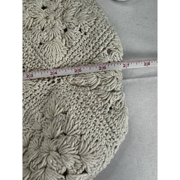 Ivory Crochet Macrame Hobo Hippie Shoulder Crossbody Bag Boho Bucket Purse Indie - Picture 10 of 14